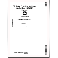 TE Electric Gator Utility Vehicles (SN: 180001 - 200000) (Export Edition) Operators Manual (OMUC33433)