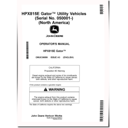 HPX815E Gator Utility Vehicles (SN: 050001 - 080000) (North America) Operators Manual (OMUC36899)