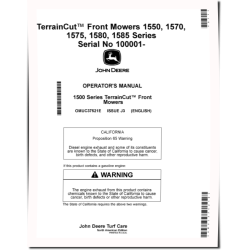 1550, 1570, 1575, 1580 and 1585 TerrainCut Front Mowers (SN:100001-130000) (N.America) Operators Manual (OMUC37521E)