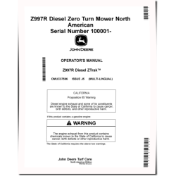 ZTrak Z997R (SN: 100001-130000) Max-Frame Mowers Operators Manual (OMUC37596)