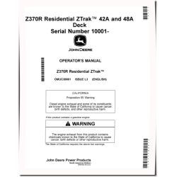 ZTrak Z370R (SN: 010001-050000) Electric Zero-Turn Mowers (North America) Operators Manual (OMUC38861)