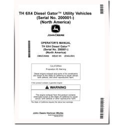 TH 6x4 Diesel Gator Utility Vehicles (SN: 200001 - 210000) (North America) Operators Manual (OMUC39402)