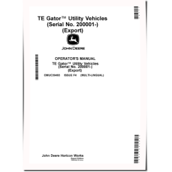 TE Electric Gator Utility Vehicles (SN: from 200001) (Export Edition) Operators Manual (OMUC39493)