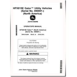 HPX815E Gator Utility Vehicles (SN: from 090001) (North America) Operators Manual (OMUC42299)