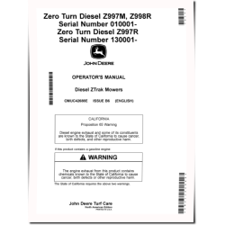 ZTrak Z997M, Z997R and Z998R Max-Frame Mowers (North America) Operators Manual (OMUC42688E)