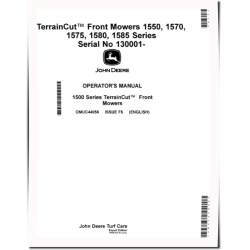 1550, 1570, 1575, 1580 and 1585 TerrainCut Front Mowers (SN:130001-140000) (Export) Operators Manual (OMUC44056)