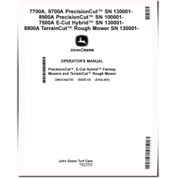 7700A, 8700A, 8900A Fairway; 7500A Hybrid Fairway; 8800A Rough Mowers, SN:130001-140000, Export, Operators Manual (OMUC44273E)