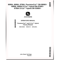 PrecisionCut 6080A,6500A,6700A(SN:080001-090000); 6080A,6500A,6700A ECut Hybrid Fairway Mower, Exp. Operator Manual (OMUC44524)