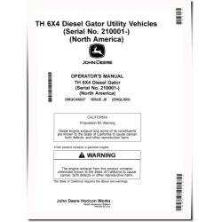 TH 6x4 Diesel Gator Utility Vehicles (SN: from 210001) (North America) Operators Manual (OMUC45637)