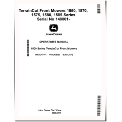 1550, 1570, 1575, 1580 and 1585 TerrainCut Front Mowers (SN. from 140001) (Export) Operators Manual (OMUC47411)