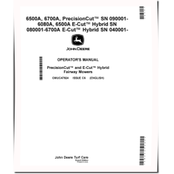 PrecisionCut 6500A,6700A(SN:090001-); 6080A,6500A(SN:080001-),6700A ECut Hybrid Fairway Mower, Exp. Operator Manual (OMUC47924)