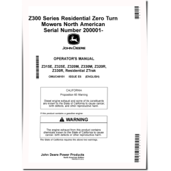 ZTrak Z315E, Z320M, Z320R, Z325E, Z330M, Z330R (SN. from 200001) Zero-Turn Mowers (North America) Operators Manual (OMUC48151)