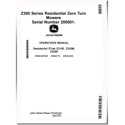 ZTrak Z315E, Z320M and Z320R (SN. from 200001) Zero-Turn Mowers (Export Edition) Operators Manual (OMUC48154E)