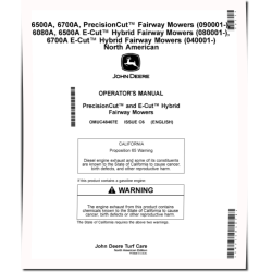 PrecisionCut 6500A,6700A(SN:090001-); 6080A,6500A(SN:080001-),6700A ECut Hybrid Fairway Mower,N.A. Operator Manual (OMUC48407E)