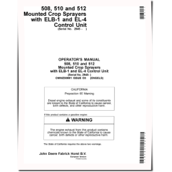 508, 510 and 512 Mounted Sprayers w.ELB-1, EL-4 Control Unit, SN: up to 002945, Europe Operators Manual (OMWZ50801)