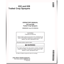 632 and 638 Trailed Crop Sprayers (Europe) Operators Manual (OMWZ63201)