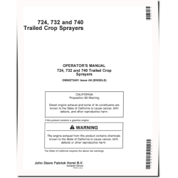724, 732 and 740 Trailed Crop Sprayers (Europe) Operators Manual (OMWZ72401)