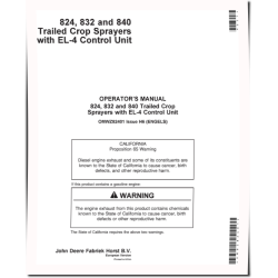 824, 832 and 840 Trailed Crop Sprayers w. EL-4 Control Unit (Europe) Operators Manual (OMWZ82401)