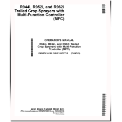 R944i, R952i and R962i Trailed Crop Sprayers (MY2014) (Europe) Operators Manual (OMWZW16250)