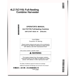 4LZ-7 (C110) Combines (Asia) Operators Manual (OMYC27467)
