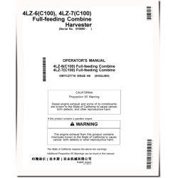 4LZ-6, 4LZ-7 and C100 Combines (SN: from 010000) (Asia) Operators Manual (OMYC27715)