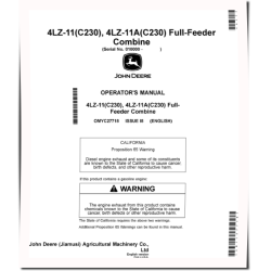 4LZ-11, 4LZ-11A (C230) Combines (SN: from 010000) Operators Manual (OMYC27718)