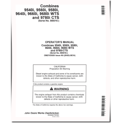 9540i, 9560i, 9580i, 9640i, 9660i, 9680i WTS and 9780i CTS Combines (SN: 080016-)(Europe) Operators Manual (OMZ103925)