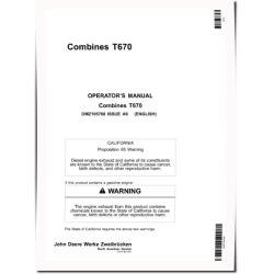 T670 Combines (SN: 000001 - 085499) (North America) Operators Manual (OMZ105768)