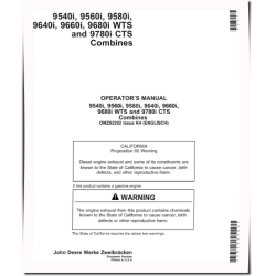 9540i, 9560i, 9580i, 9640i, 9660i, 9680i WTS and 9780i CTS Combines (SN: -080015) (Europe) Operators Manual (OMZ82202)
