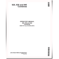 925, 935 and 945 Combines (Europe) Operators Manual (OMZ91101)