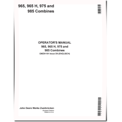 965, 965H, 975 and 985 Combines (Europe) Operators Manual (OMZ91181)