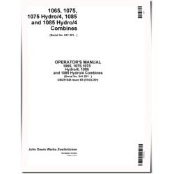 1065, 1075, 1075 Hydro/4, 1085 and 1085 Hydro/4 Combines (SN: 041201 - 044386) (Europe) Operators Manual (OMZ91645)