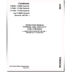 1166, 1166 Hydro/4, 1174, 1174 Hydro/4, 1177, 1177 Hydro/4 and 1188 Hydro/4 Combines (Europe) Operators Manual (OMZ92058)