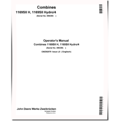 1169 SII H and 1169 SII Hydro/4 Combines (SN: from 056350) (Europe) Operators Manual (OMZ92079)
