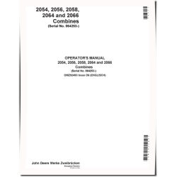 2054, 2056, 2058, 2064 and 2066 Combines (SN: from 064253) (Europe) Operators Manual (OMZ92483)