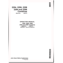 2254, 2256, 2258, 2264 and 2266 Combines (SN: up to 067677) (Europe) Operators Manual (OMZ92501)