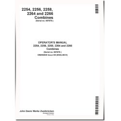2254, 2256, 2258, 2264 and 2266 Combines (SN: 067678 - 068583) (Europe) Operators Manual (OMZ92638)