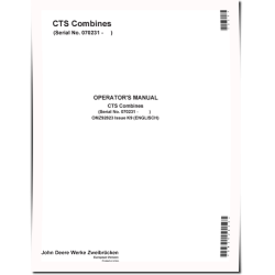 CTS Combines (SN: from 070231) (Europe) Operators Manual (OMZ92823)