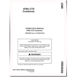 9780 CTS Combines (SN: from 072800) Operators Manual (OMZ93046)