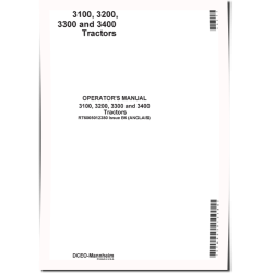 3100, 3200, 3300 and 3400 Tractors (Europe) Operators Manual (RT6005012380)