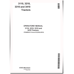 3110, 3210, 3310 and 3410 Tractors (SN: up to 099999, Europe) Operators Manual (RT6005023112)