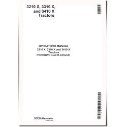3210X, 3310X and 3410X Tractors (SN: up to 099999, Europe) Operators Manual (RT6005023117)