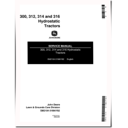300 , 312, 314 and 316 Hydrostatic Lawn Tractors Service Manual (SM2104)