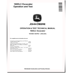 160D LC Crawler Excavators Operation and Test Manual (TM10088)