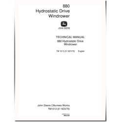 880 Hydrostatic Drive Windrowers Technical Manual (TM1013)