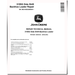 315SG (SN. from BE315SG200039) Side Shift Backhoe Loaders Repair Manual (TM10226)