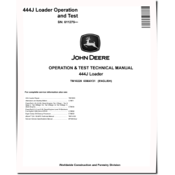 444J (SN. from 611275) 4WD Loaders Operation and Test Manual (TM10228)