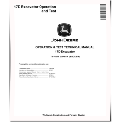 17D Compact Excavators Operation and Test Manual (TM10258)