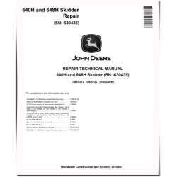 640H Cable Skidders and 648H Grapple Skidders (SN: -630435) Repair Manual (TM10313)