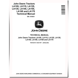 LA105, LA115, LA125, LA135, LA145, LA155, LA165 and LA175 Lawn Tractors Technical Manual (TM103419)
